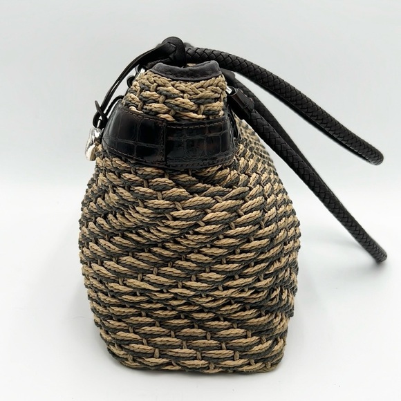 BRIGHTON WOMEN’S WOVEN CROC EMBOSSED PURSE HANDBAG SATCHEL LARGE - Picture 4 of 11